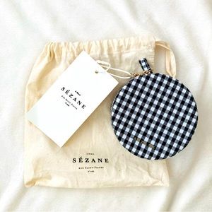 Sezane Jewelry Case Pouch Sold Out Gingham Black White organizer / Dust Bag